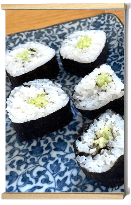 table d'hote vege sushi with cucumbers